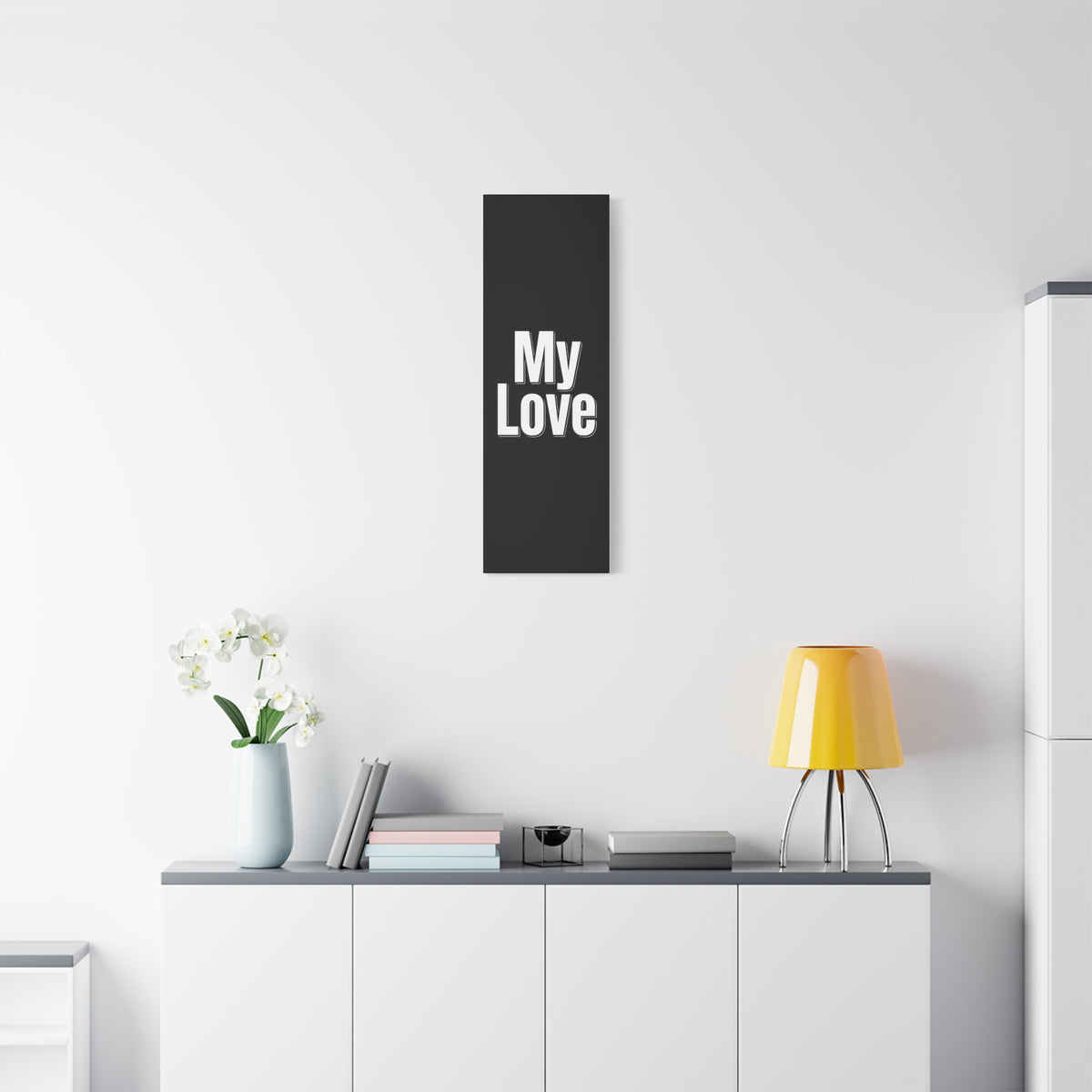 My Love Canvas Wall Art — Bold Black & White Romantic Print