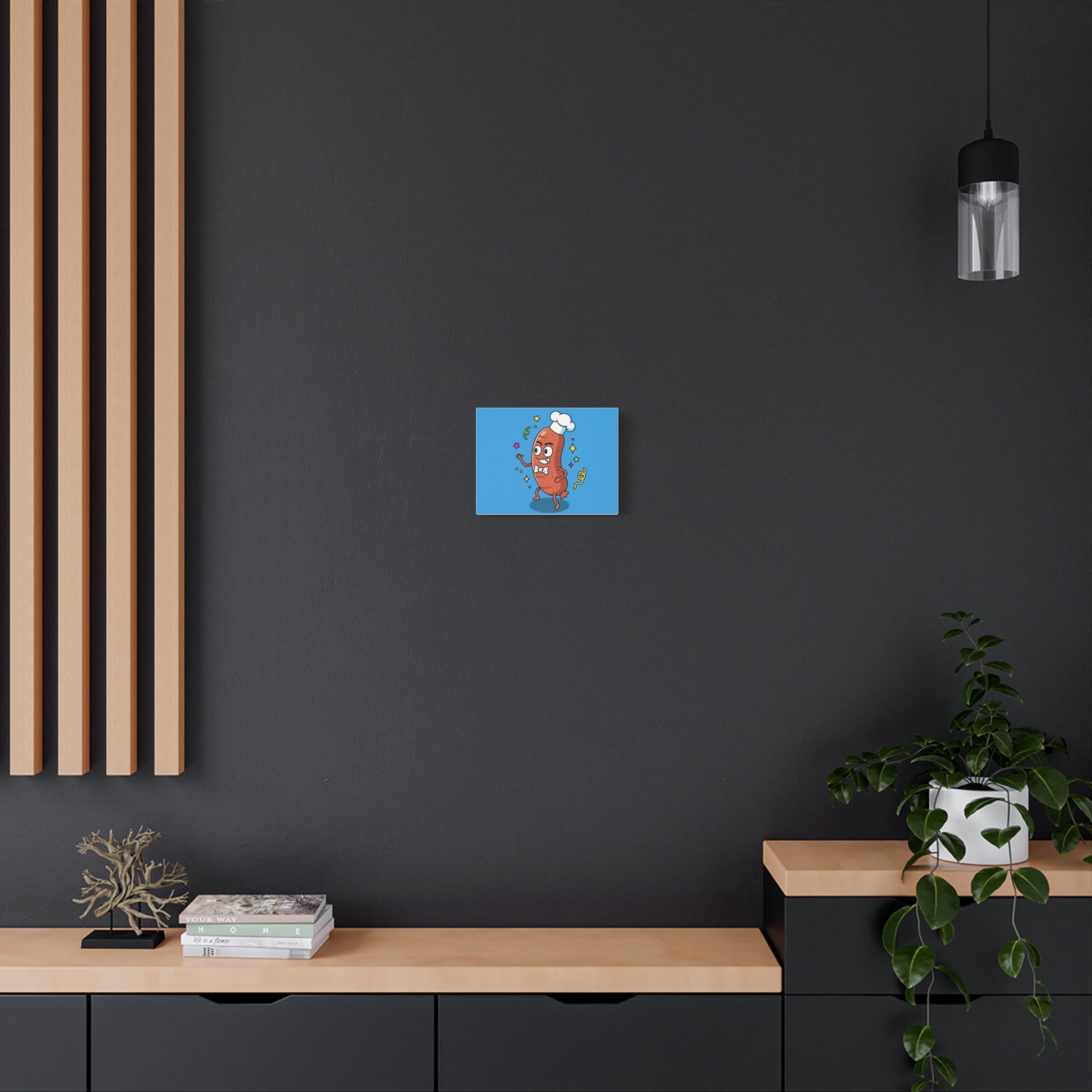 Silly Sausage Canvas Print Matte Stretched 1.25" | Whimsical Art