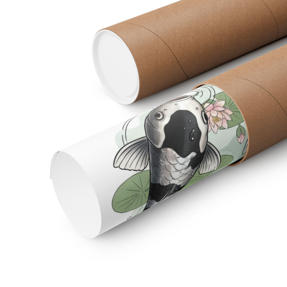 Kohaku and Shiro Utsuri Koi Matte Vertical Poster | Koi Fish Artwork
