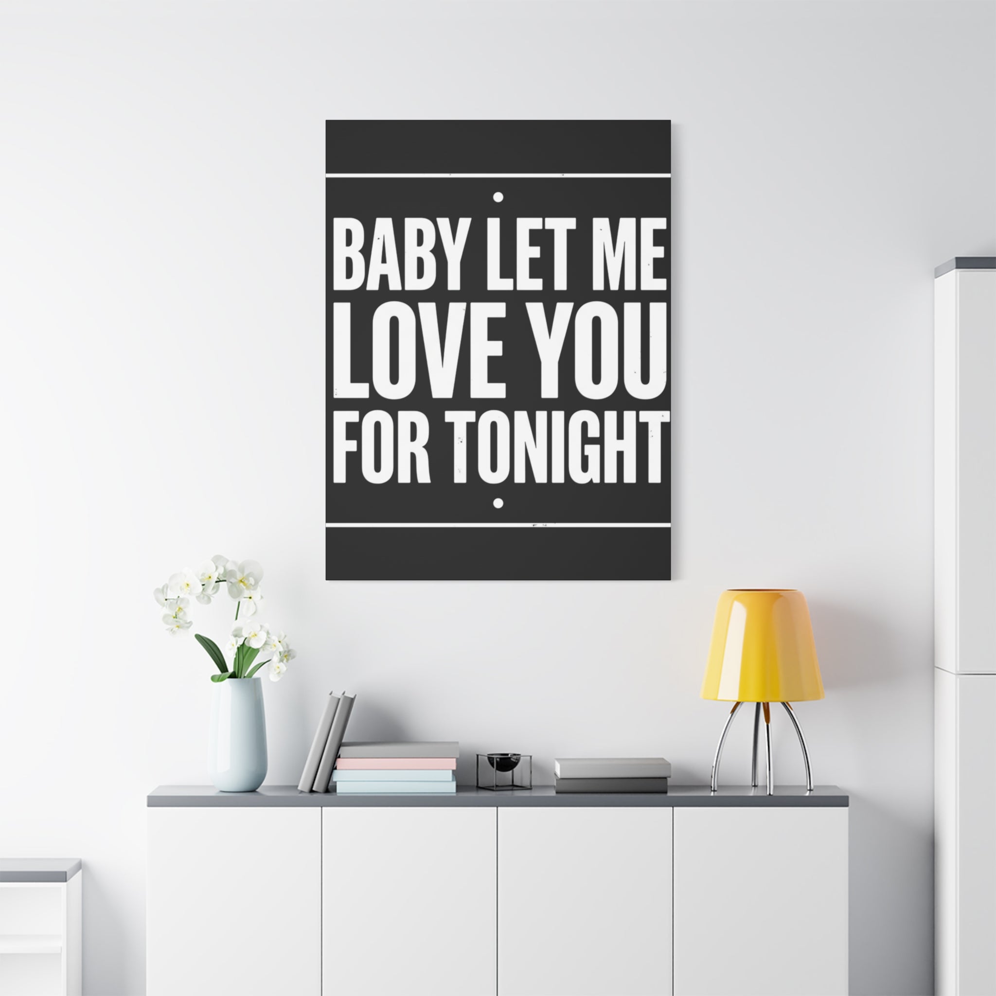 Music History Canvas — "Baby Let Me Love You For Tonight" Matte Stretched Canvas