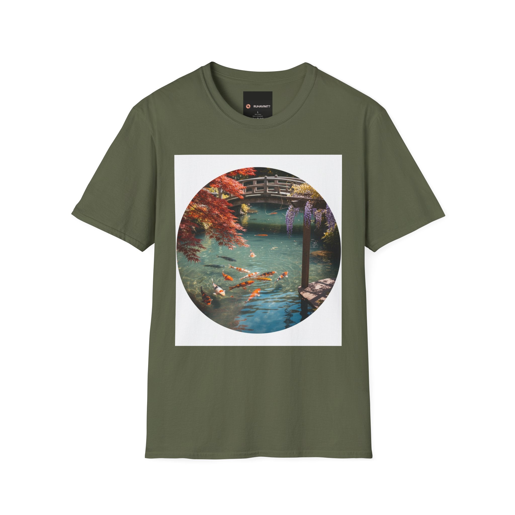Tranquil Japanese Koi Lake T-Shirt | Koi Fish and Japanese Maple