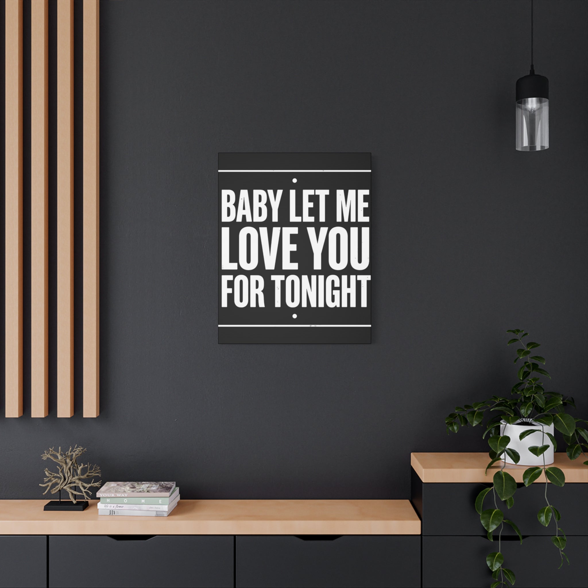 Music History Canvas — "Baby Let Me Love You For Tonight" Matte Stretched Canvas