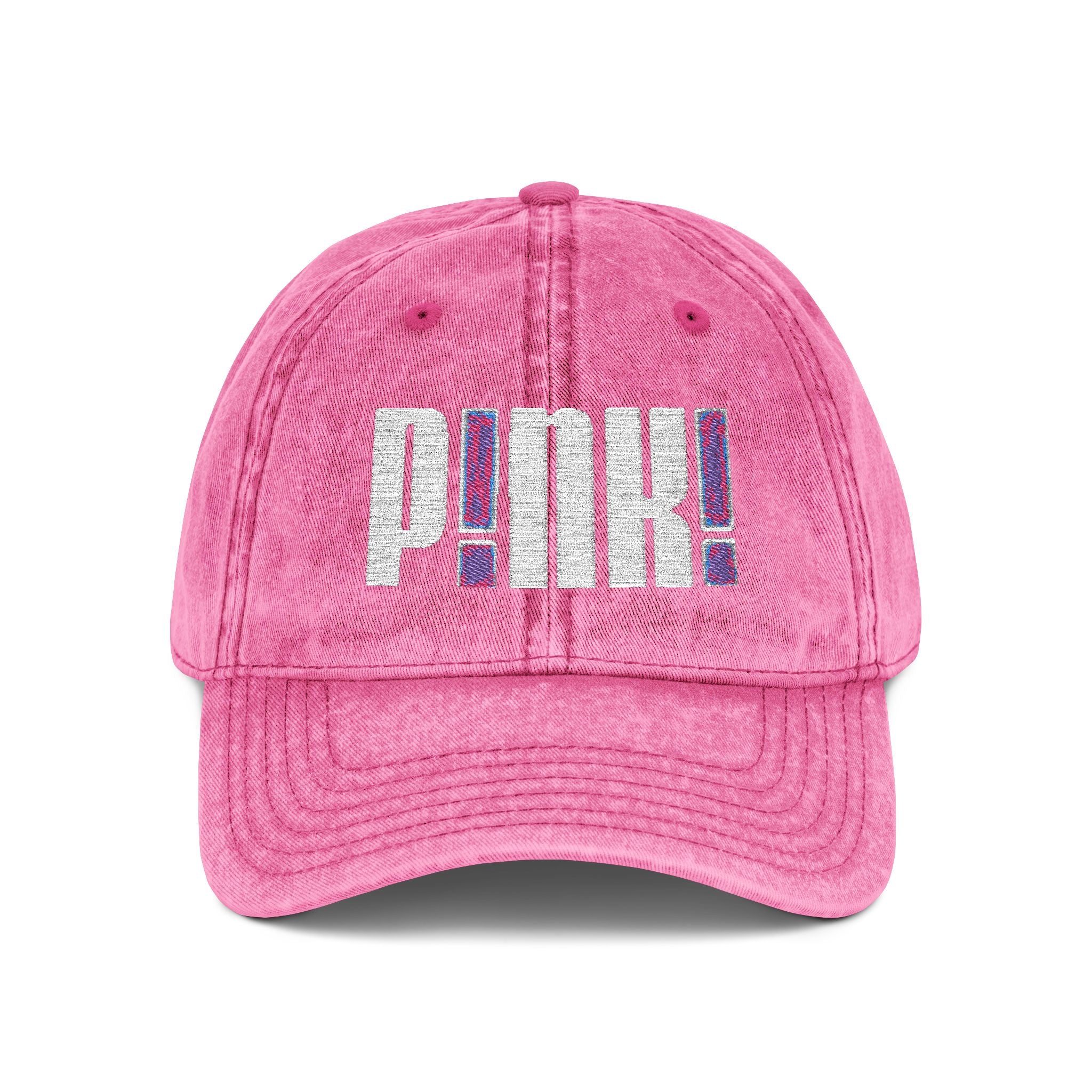 Distressed Embroidered P!NK! Cap | Vintage Washed Baseball Hat
