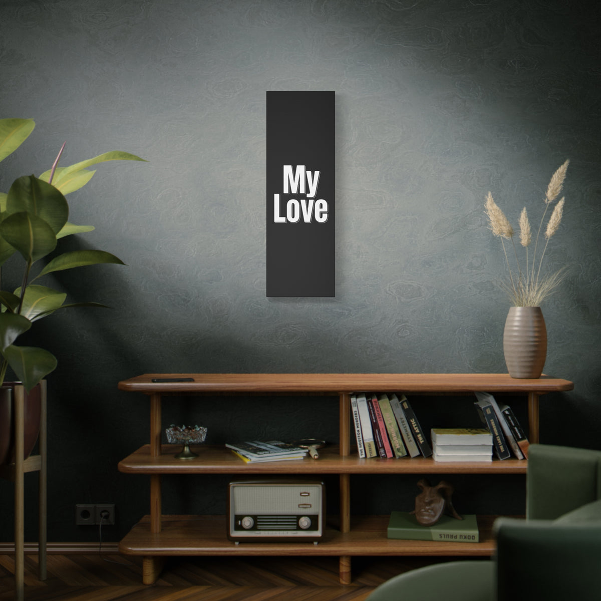 My Love Canvas Wall Art — Bold Black & White Romantic Print