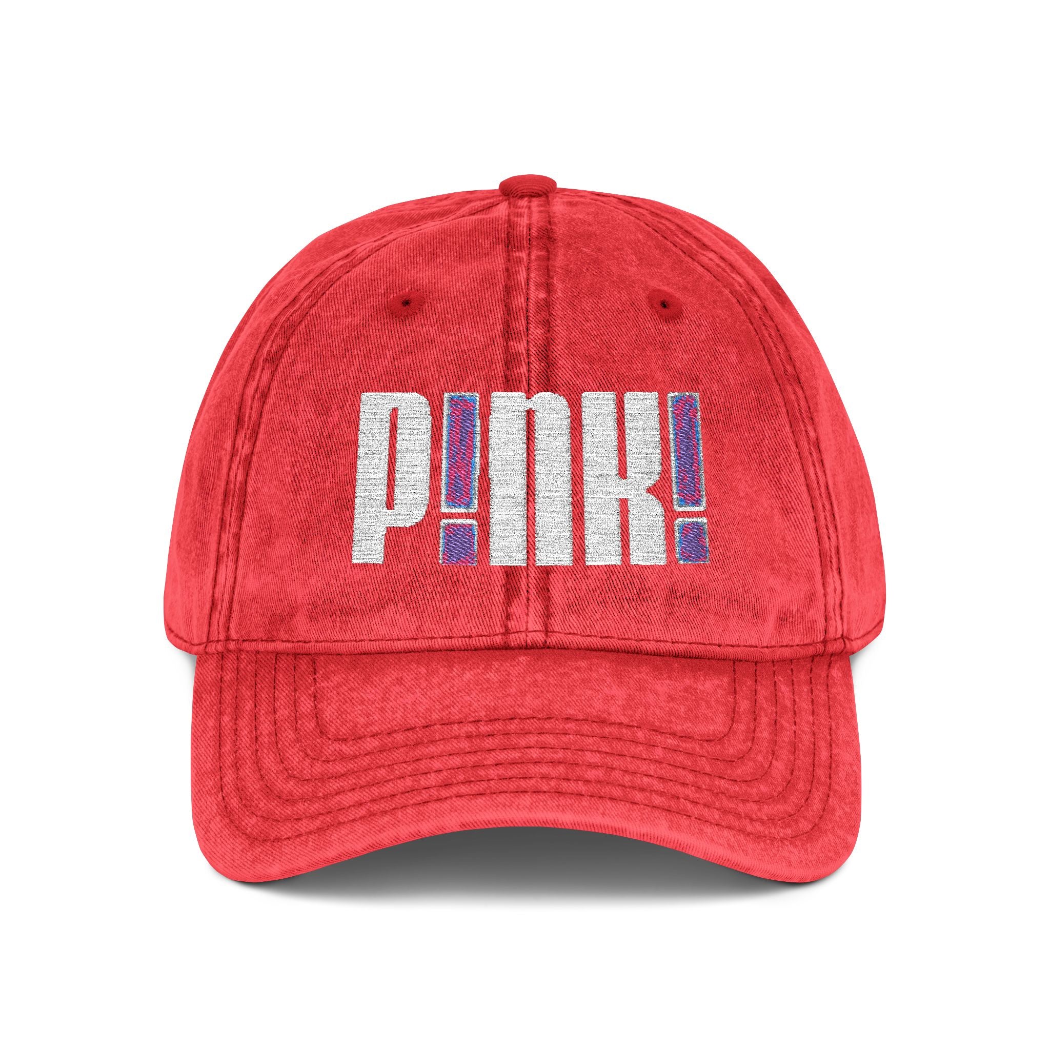 Distressed Embroidered P!NK! Cap | Vintage Washed Baseball Hat