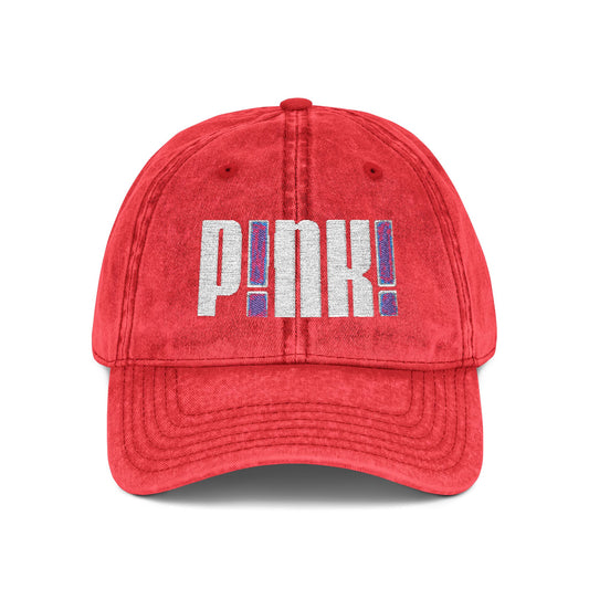 Distressed Embroidered P!NK! Cap | Vintage Washed Baseball Hat
