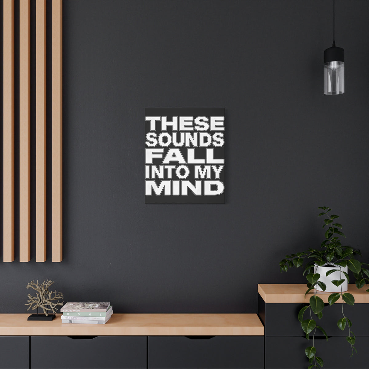 Music History Wall Art Canvas — “These Sounds Fall Into My Mind” Matte Stretched Canvas