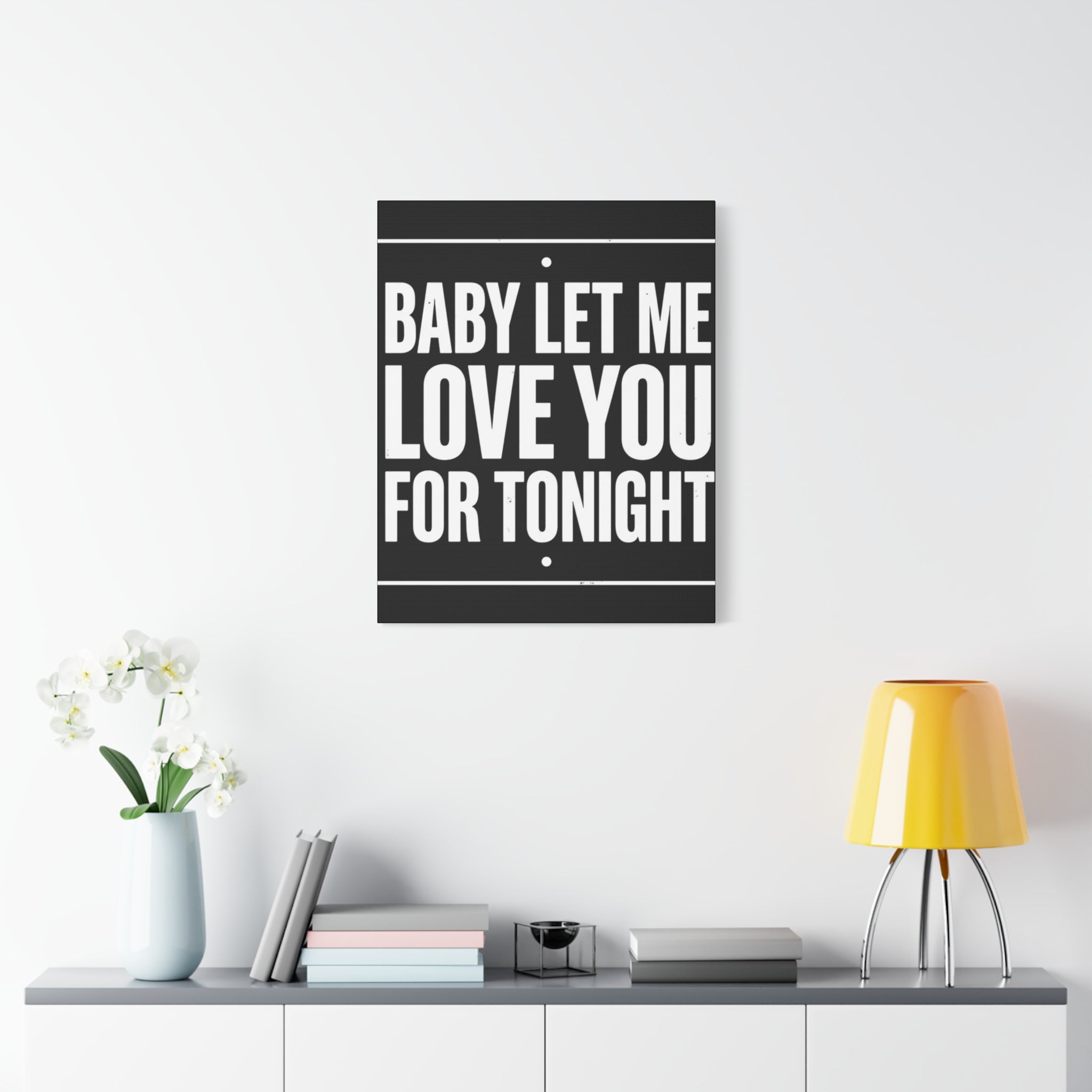 Music History Canvas — "Baby Let Me Love You For Tonight" Matte Stretched Canvas