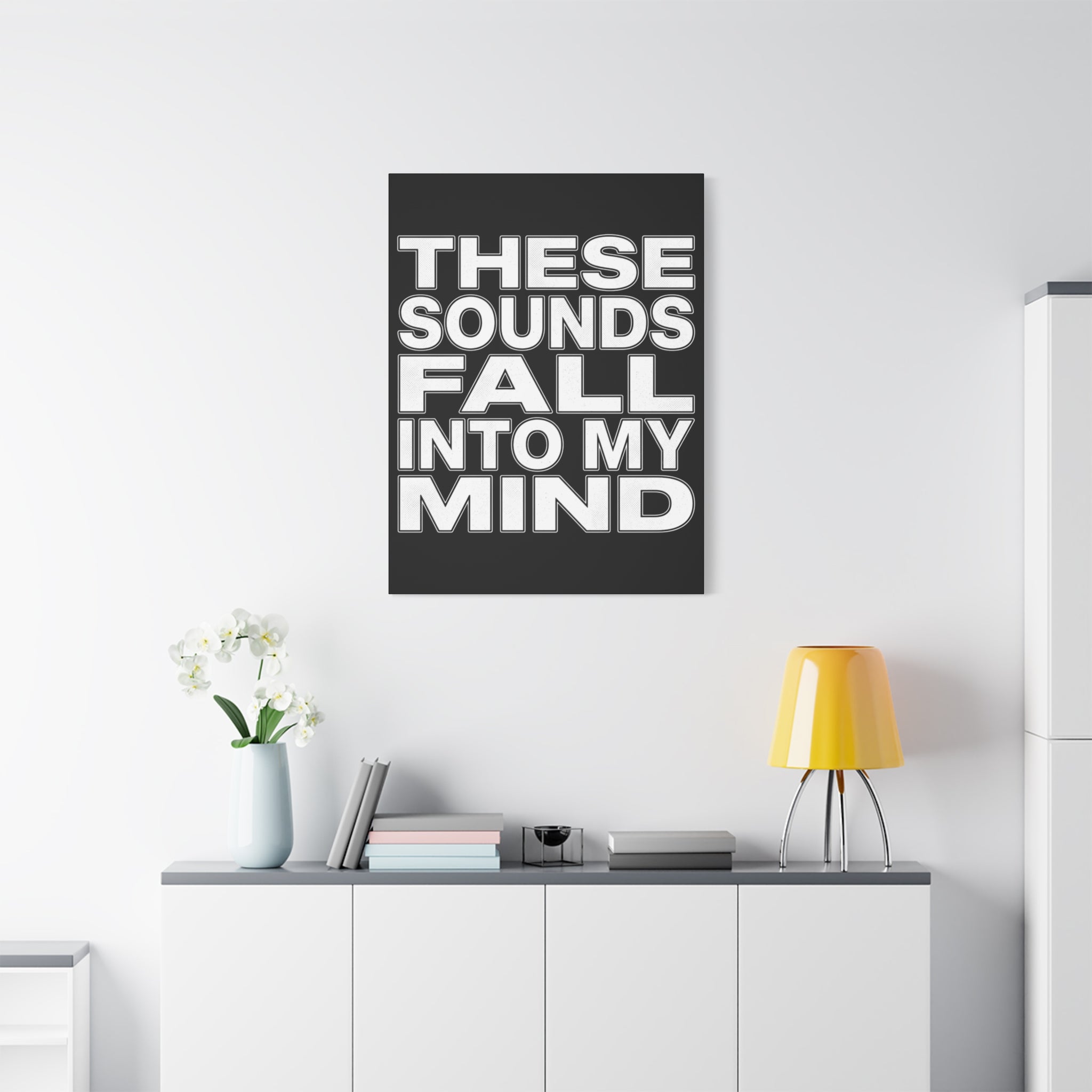 Music History Wall Art Canvas — “These Sounds Fall Into My Mind” Matte Stretched Canvas