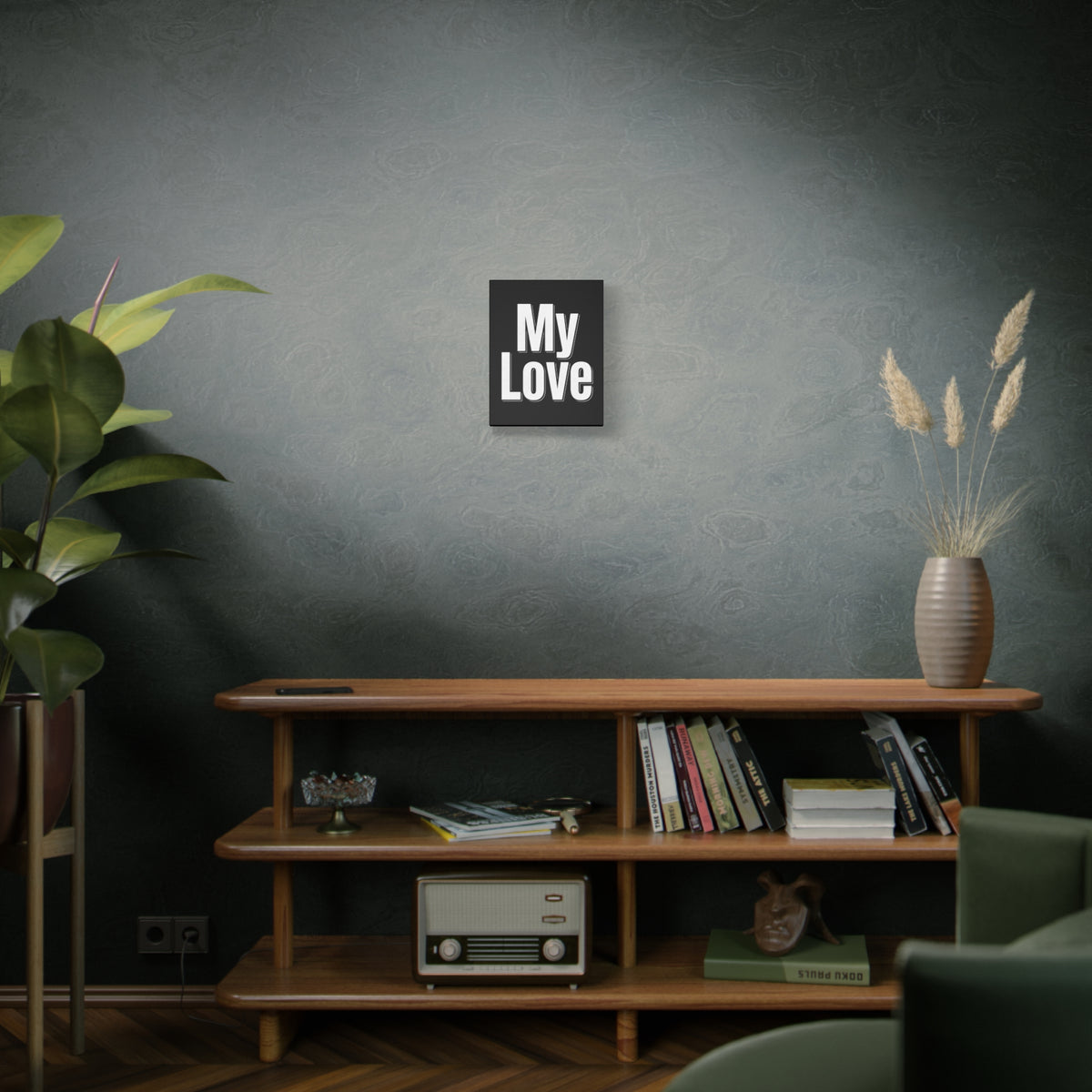 My Love Canvas Wall Art — Bold Black & White Romantic Print