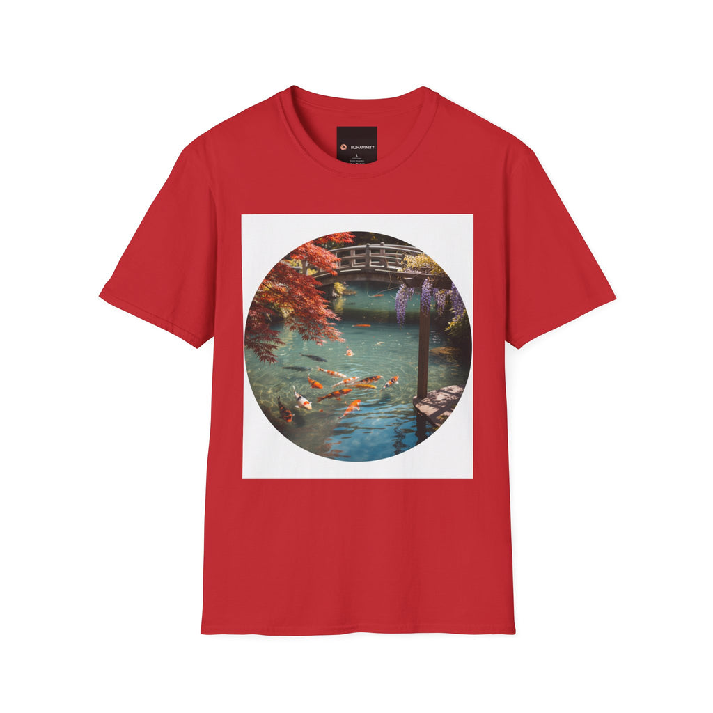 Tranquil Japanese Koi Lake T-Shirt | Koi Fish and Japanese Maple