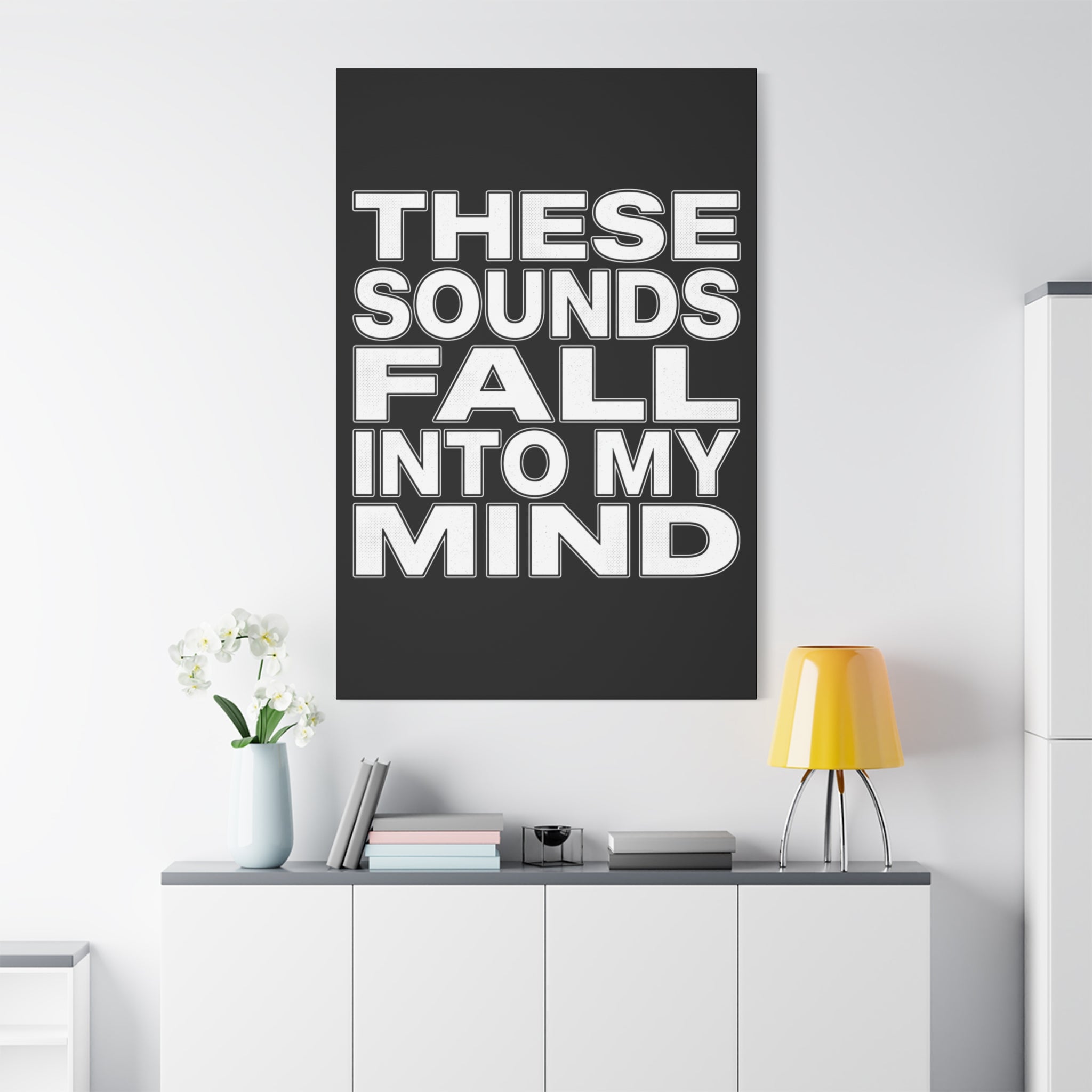 Music History Wall Art Canvas — “These Sounds Fall Into My Mind” Matte Stretched Canvas